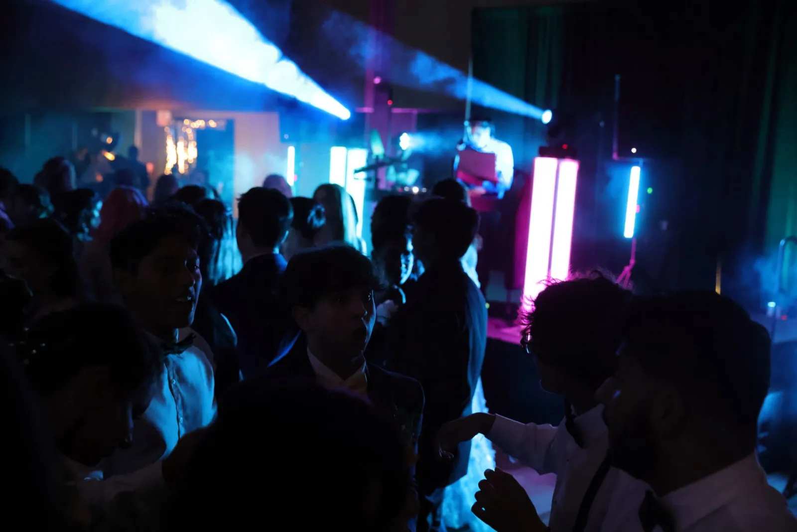 Prom lightshow with intelligent lights and haze at the Albany Capital Center