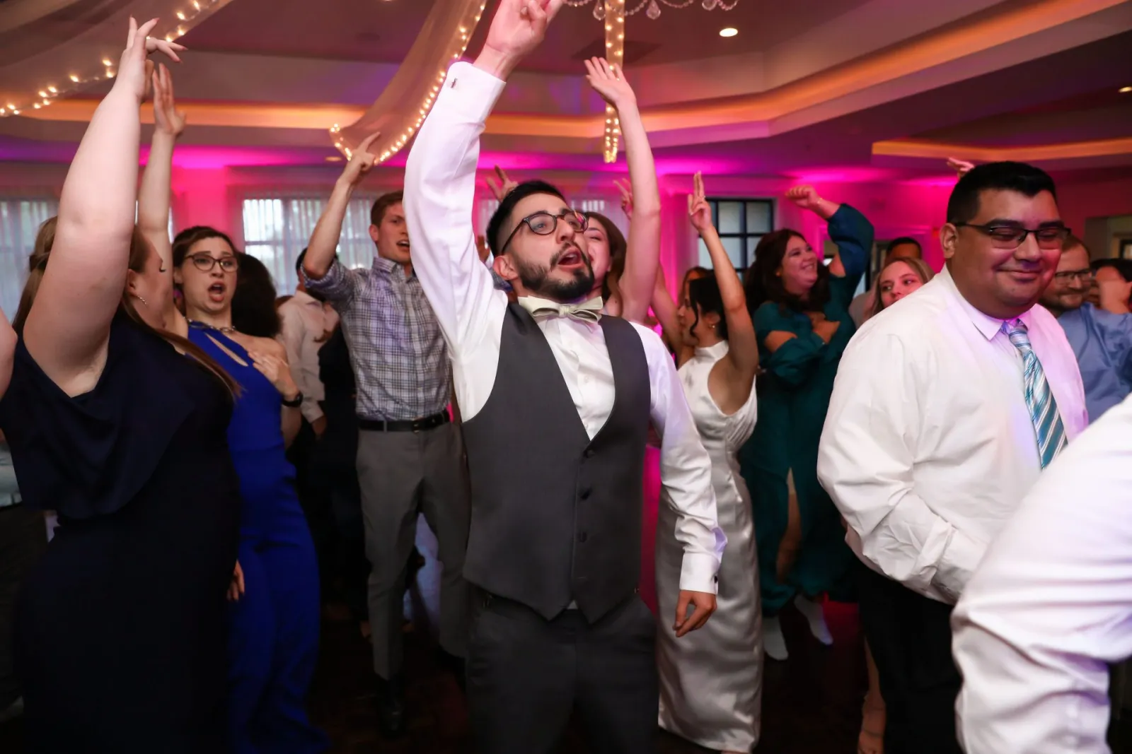 NWN Entertainment wedding DJ and dance floor lighting at an Albany NY reception