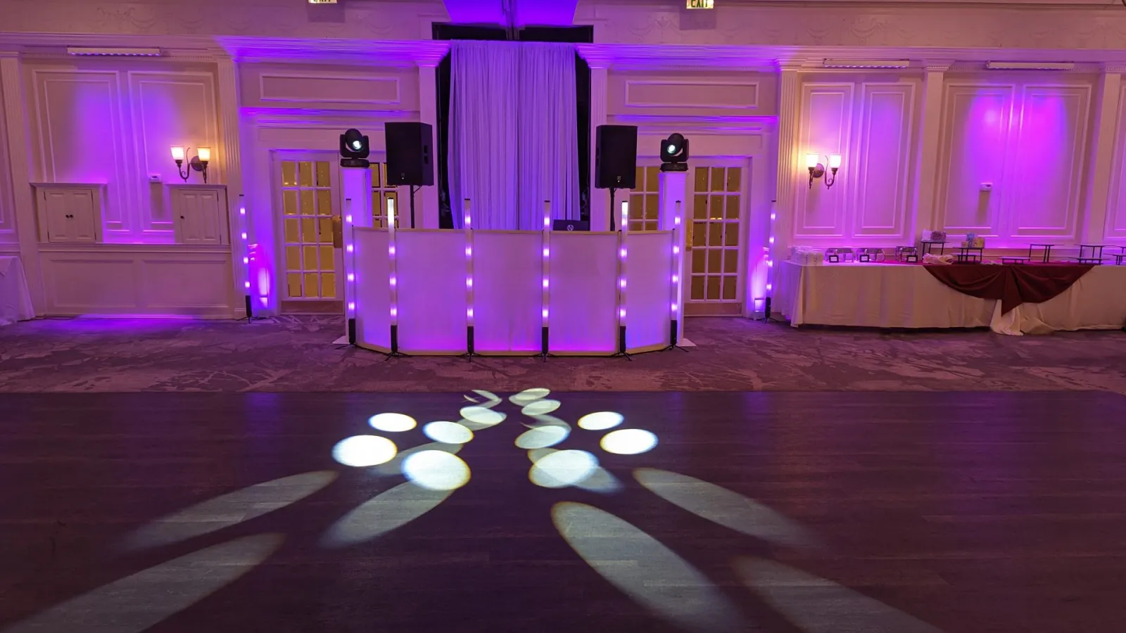 Wedding DJ setup at Glen Sanders Mansion, Schenectady NY